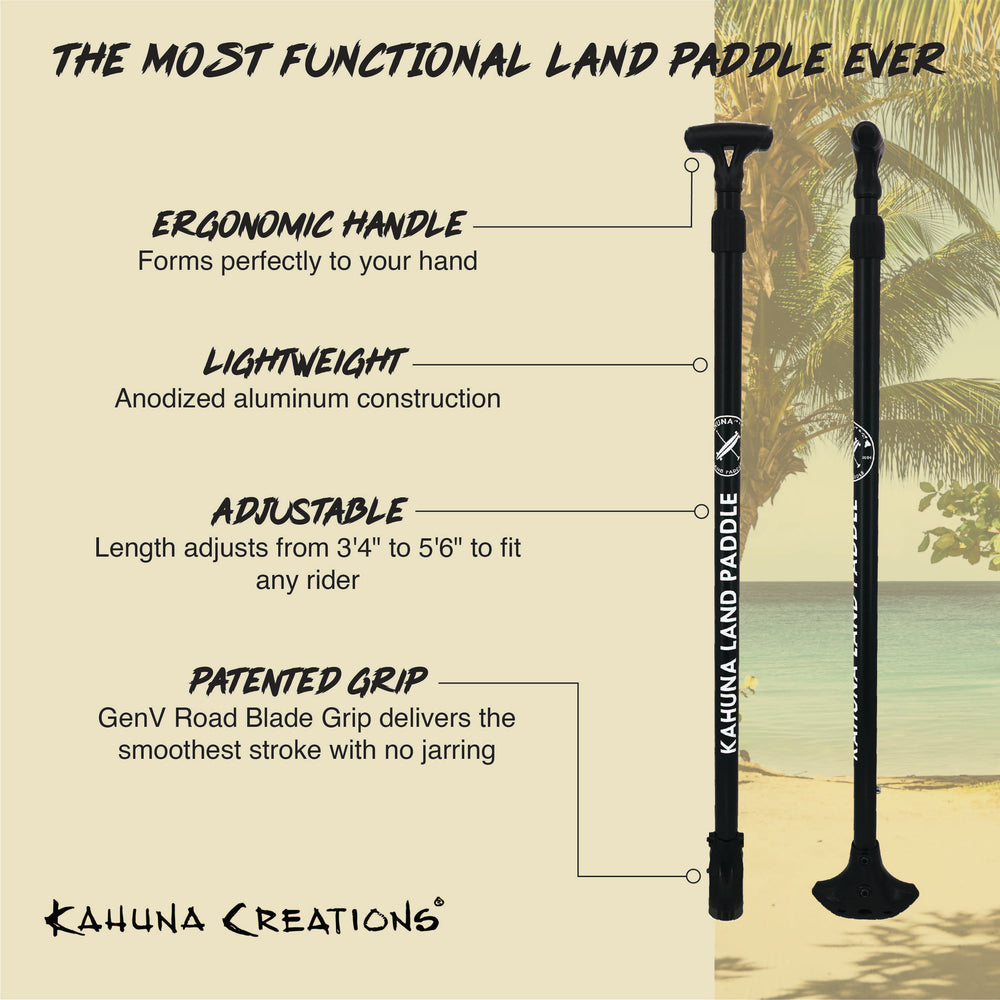 Kahuna Creations product dimensions for an aluminum Adjustable Big Stick land paddle