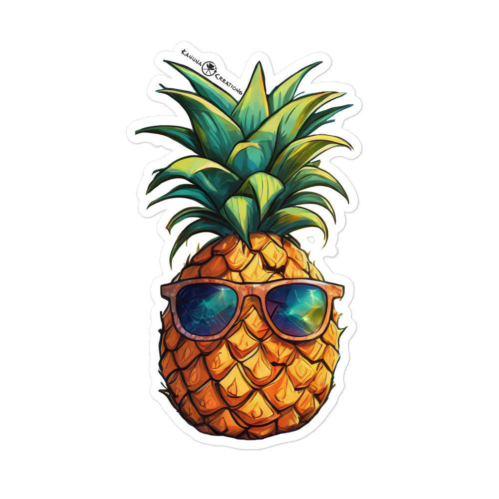 Kahuna Creations cartoon pineapple sticker.