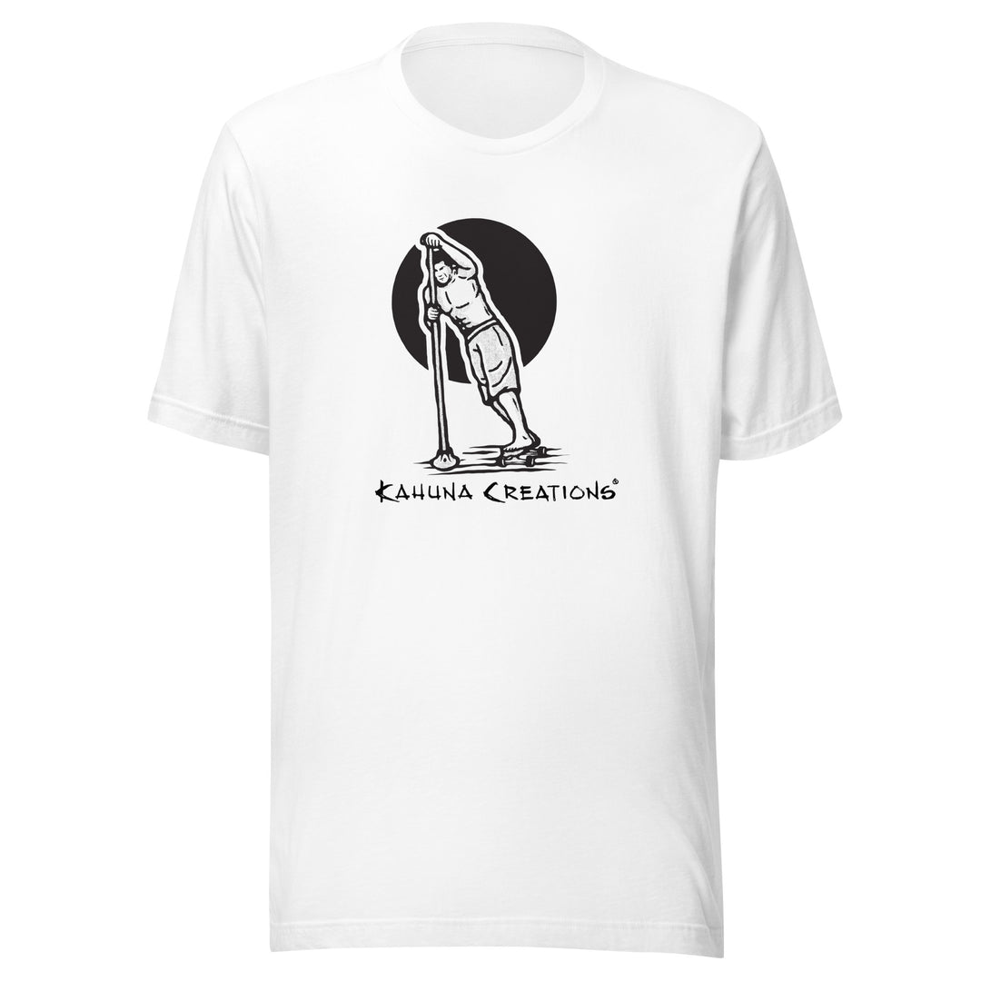 Kahuna Creations land paddler logo on white tshirt