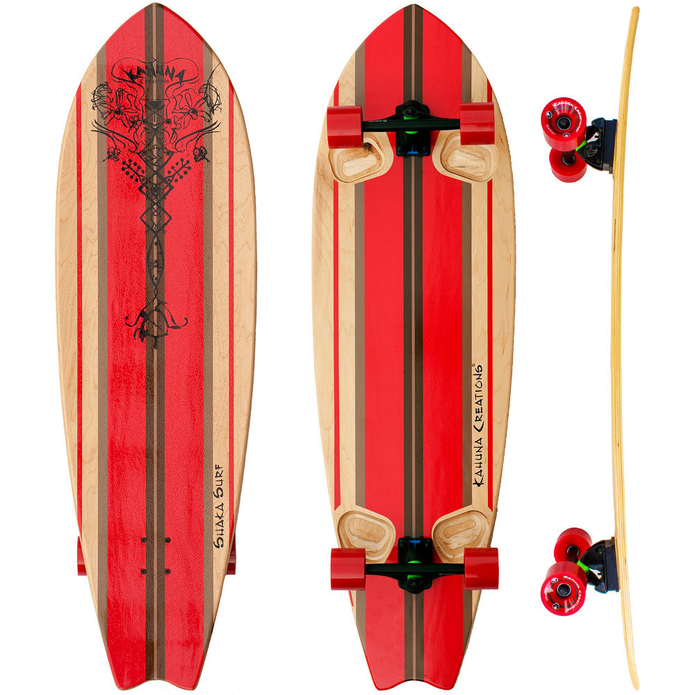 Vintage Wooden Super Surfer Skateboard Complete Cruiser