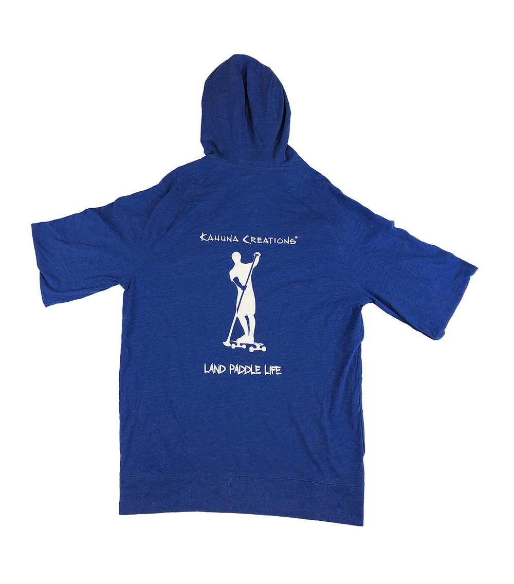 Kahuna Creations royal blue full zip hoodie with land paddler logo
