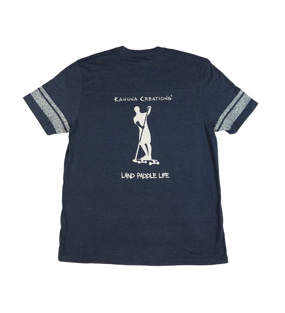 Kahuna Creations navy tee with land paddler logo