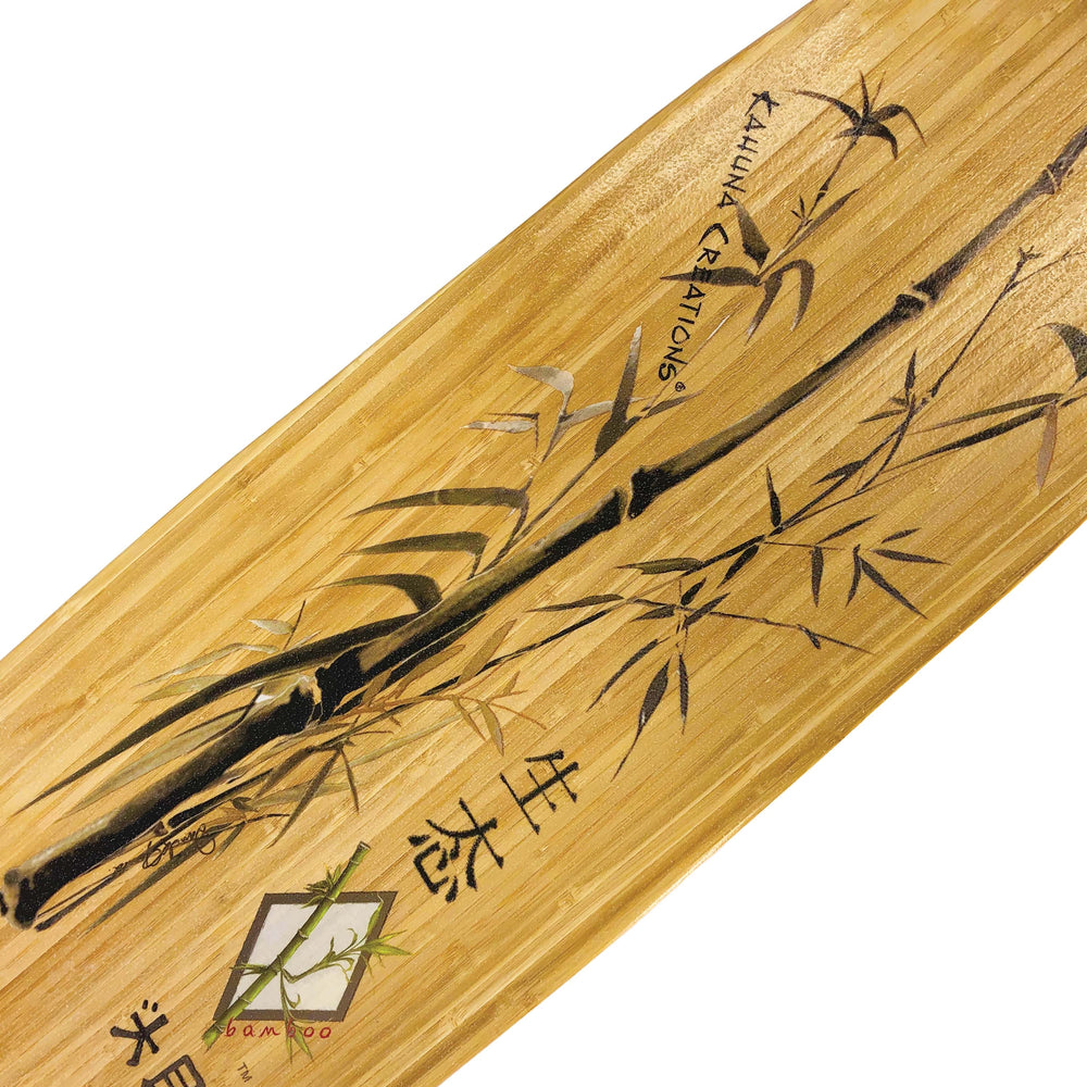 Kahuna Creations bamboo drop deck longboard.
