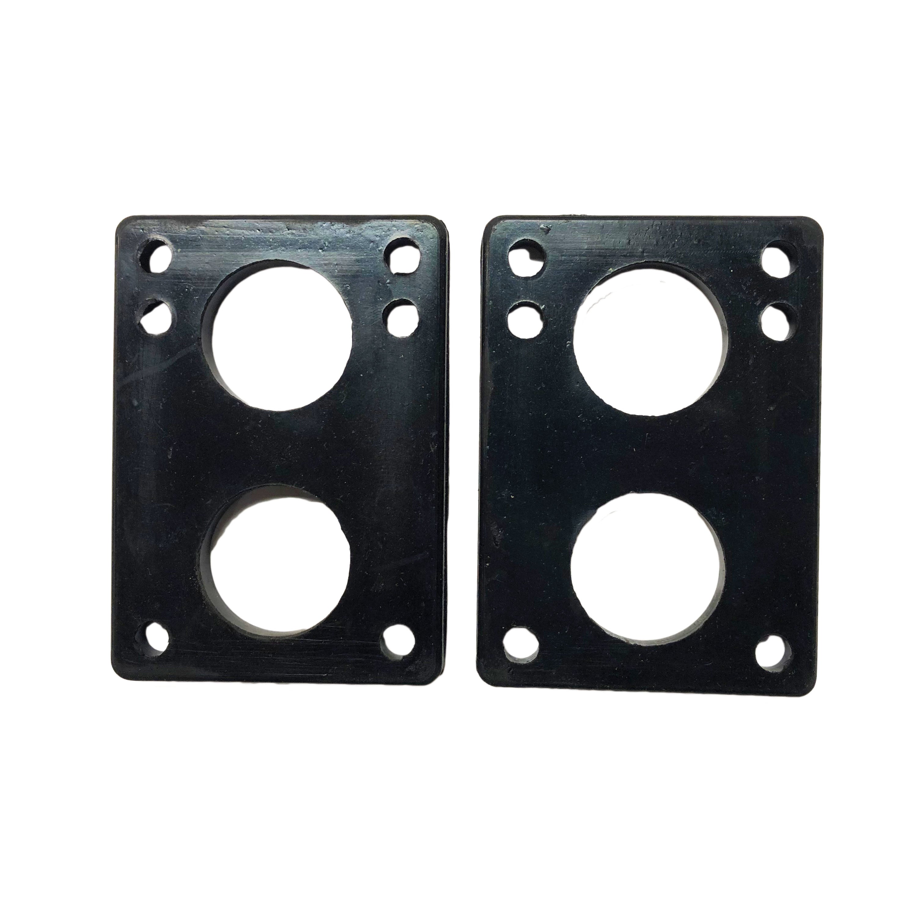 Set of 2 longboard / skateboard truck risers with a 6 hole pattern.
