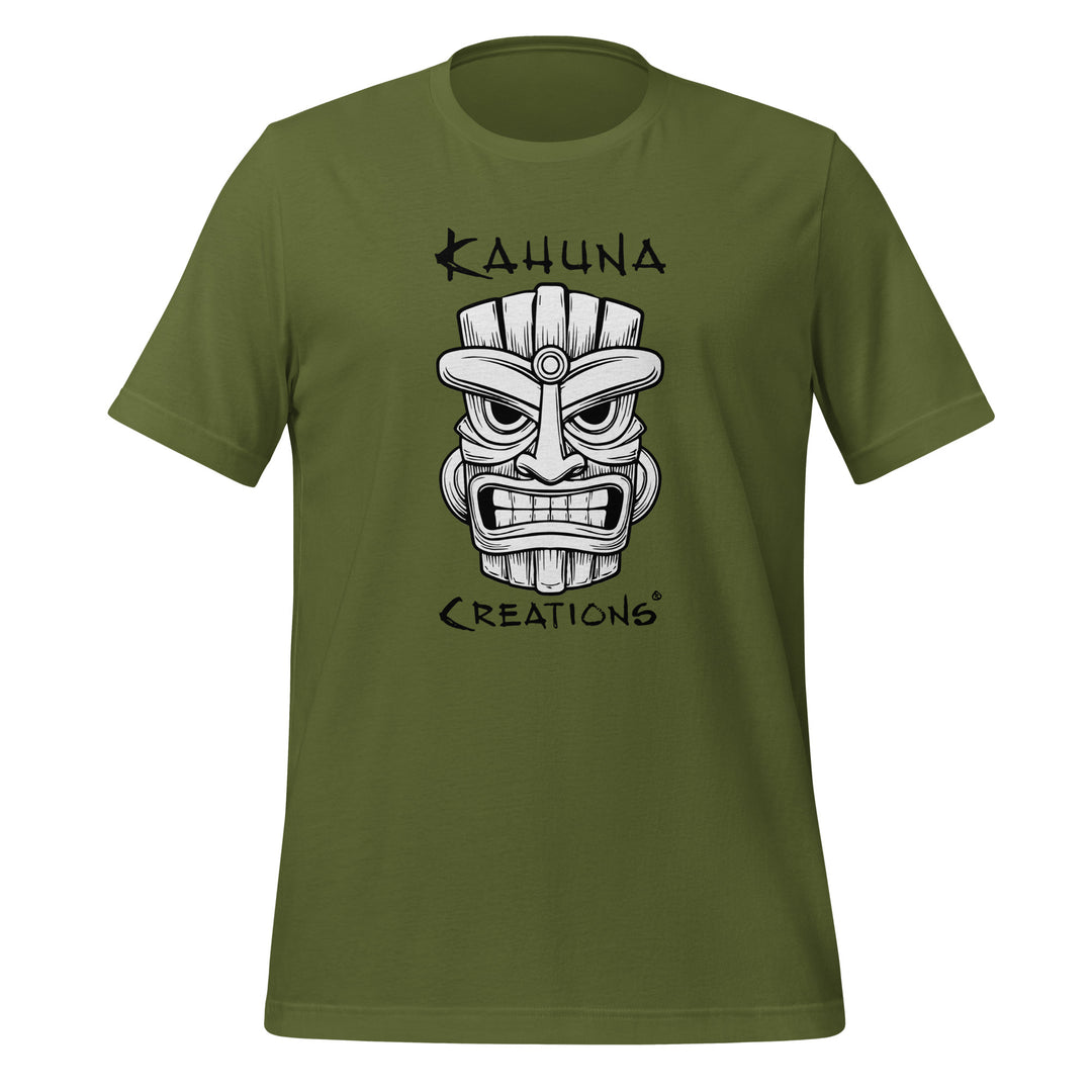 Kahuna Creations tiki mask logo olive tshirt