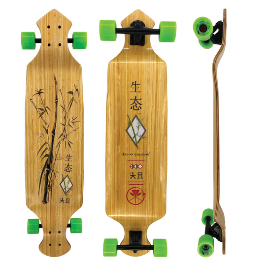 Kahuna Creations 42" Bamboo Drop Deck Longboard Skateboard blemished