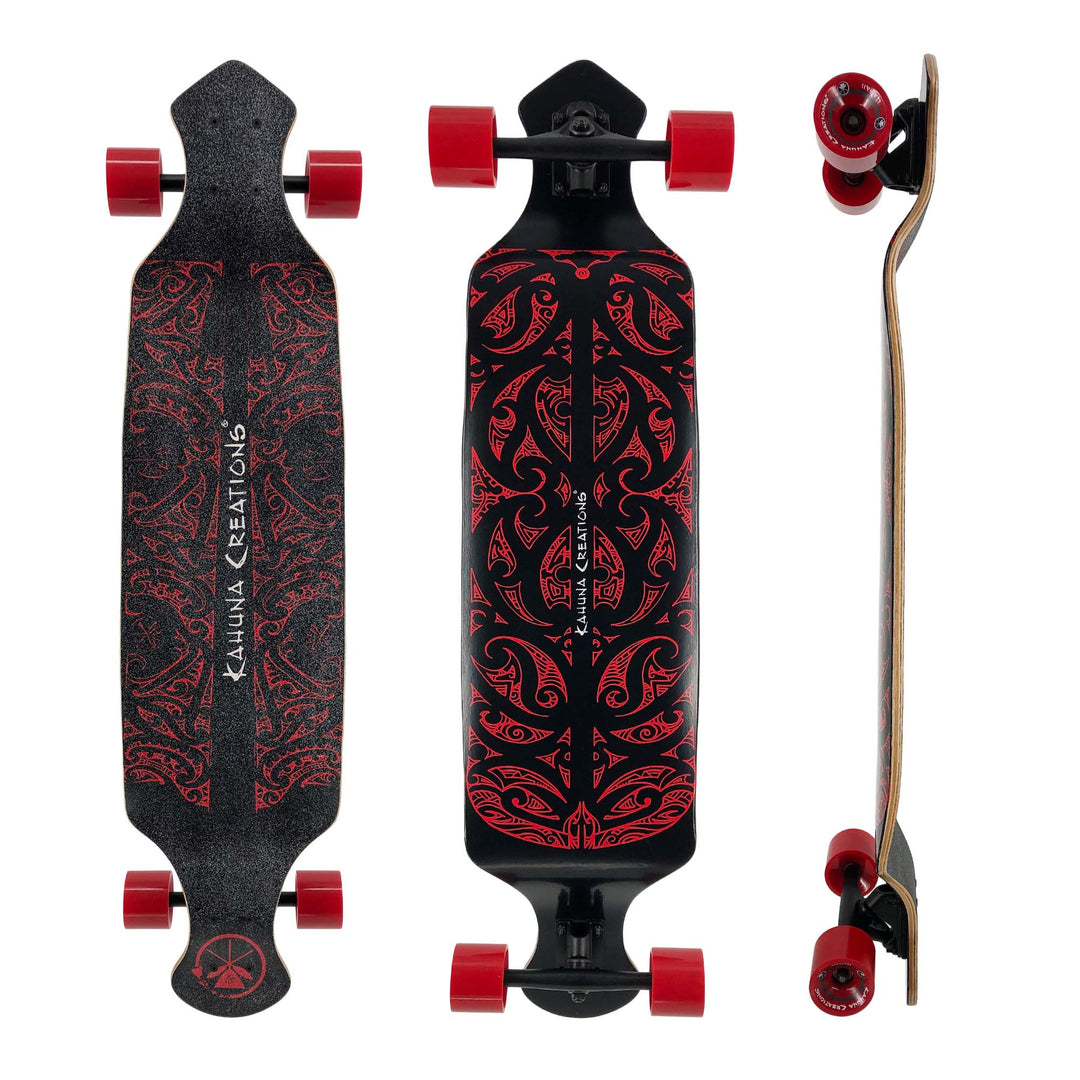 Kahuna Creations Blackwave drop deck longboard black red blemished